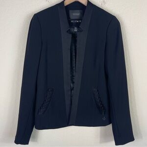 Scotch & Soda Satin Trimmed Blazer With Ruffle Pockets Black Size 2